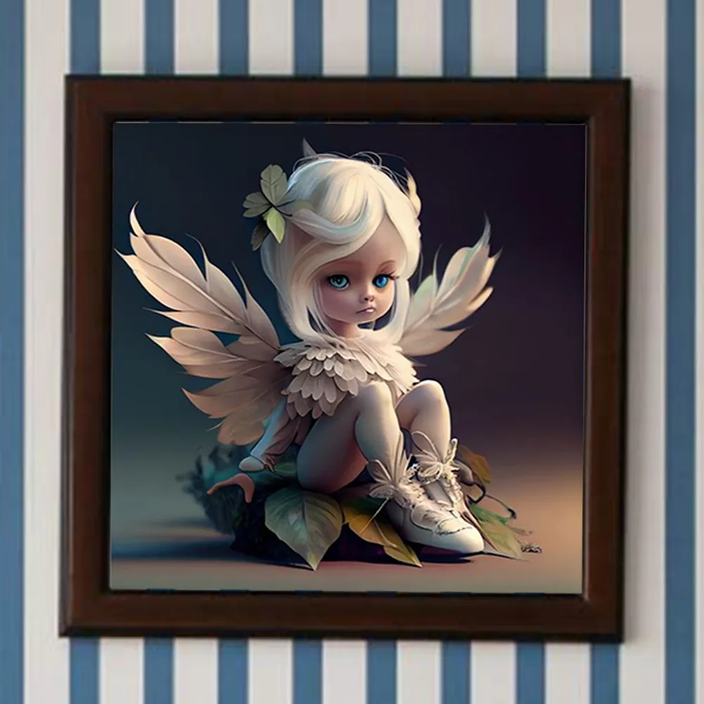 Full Round Diamond Painting 50*50cm - Little Girl With Wings