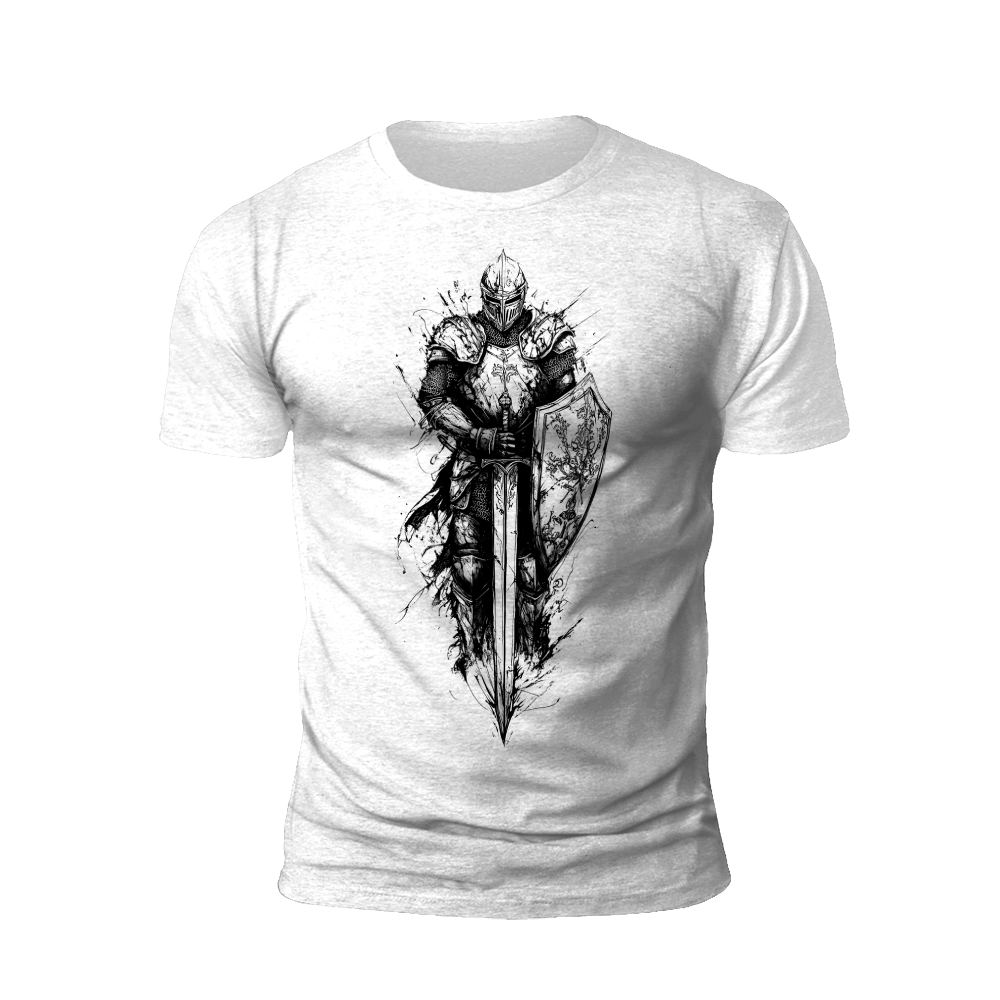 Knight's Valor: The 'Armored Warrior' T-Shirt