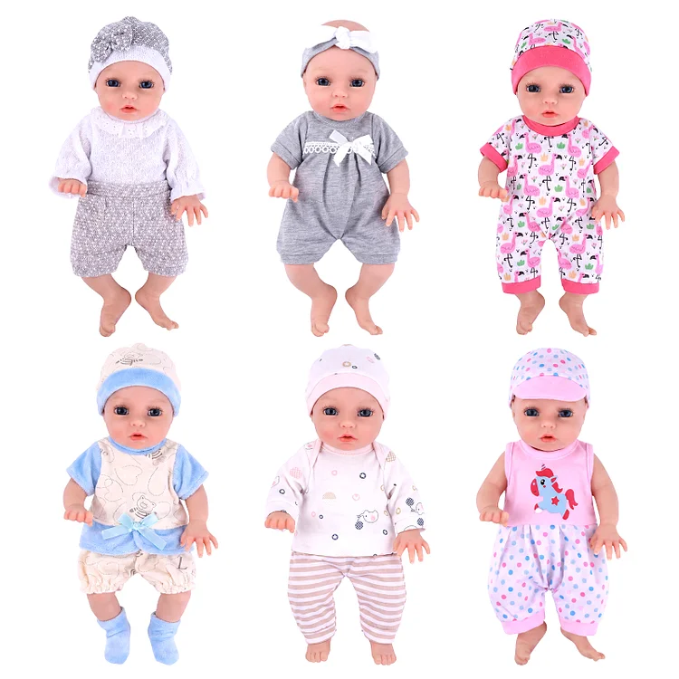 12"-15" 6 Style Baby Doll Clothing Set Babeside Baby Dolls Accessorie 6 Pcs