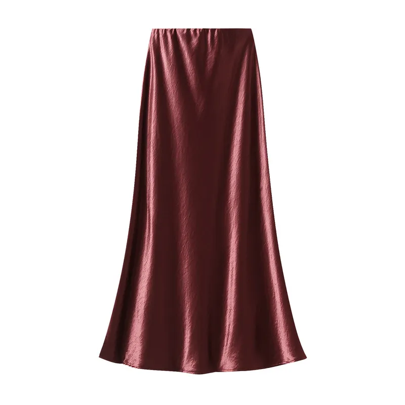 Nigikala Nigikala Temperament Pressure Folded Bare-Faced Fishtail Half-Dress Girl Spring Hanging Thin Bag-Butbice Long Dress 9836