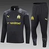 2023/2024 Olympique de Marseille Half-Pull Training Suit Black Football Jersey