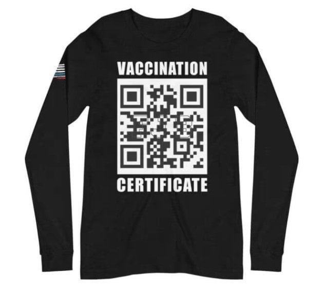 Let's Go Brandon Vaccination Certificate Long Sleeve Shirts