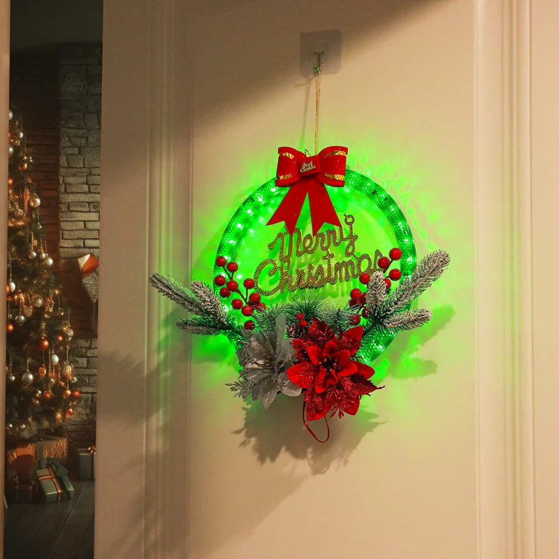 Christmas Wreath Decorations with LED Lights