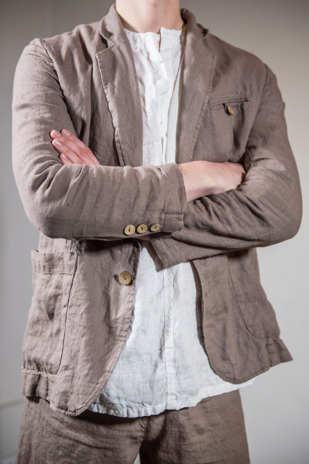 Man Linen Jacket