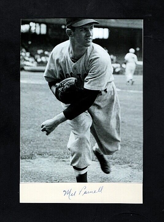 1947/56 MEL PARNELL-BOSTON RED SOX AUTOGRAPHED CUT W/ GLOSSY Photo Poster painting-(d.2012)