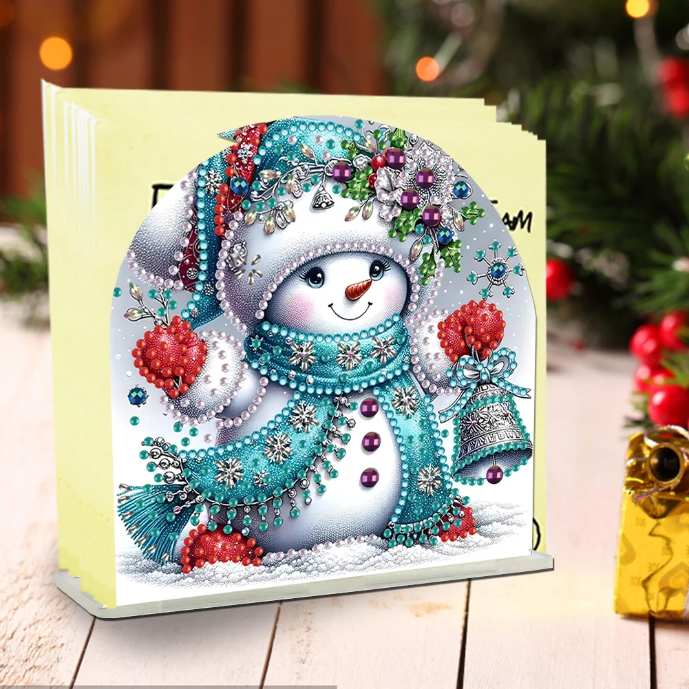 DIY Acrylic Winter Snowman Diamond Painting Paper Towel Holder for Home Art Crafts