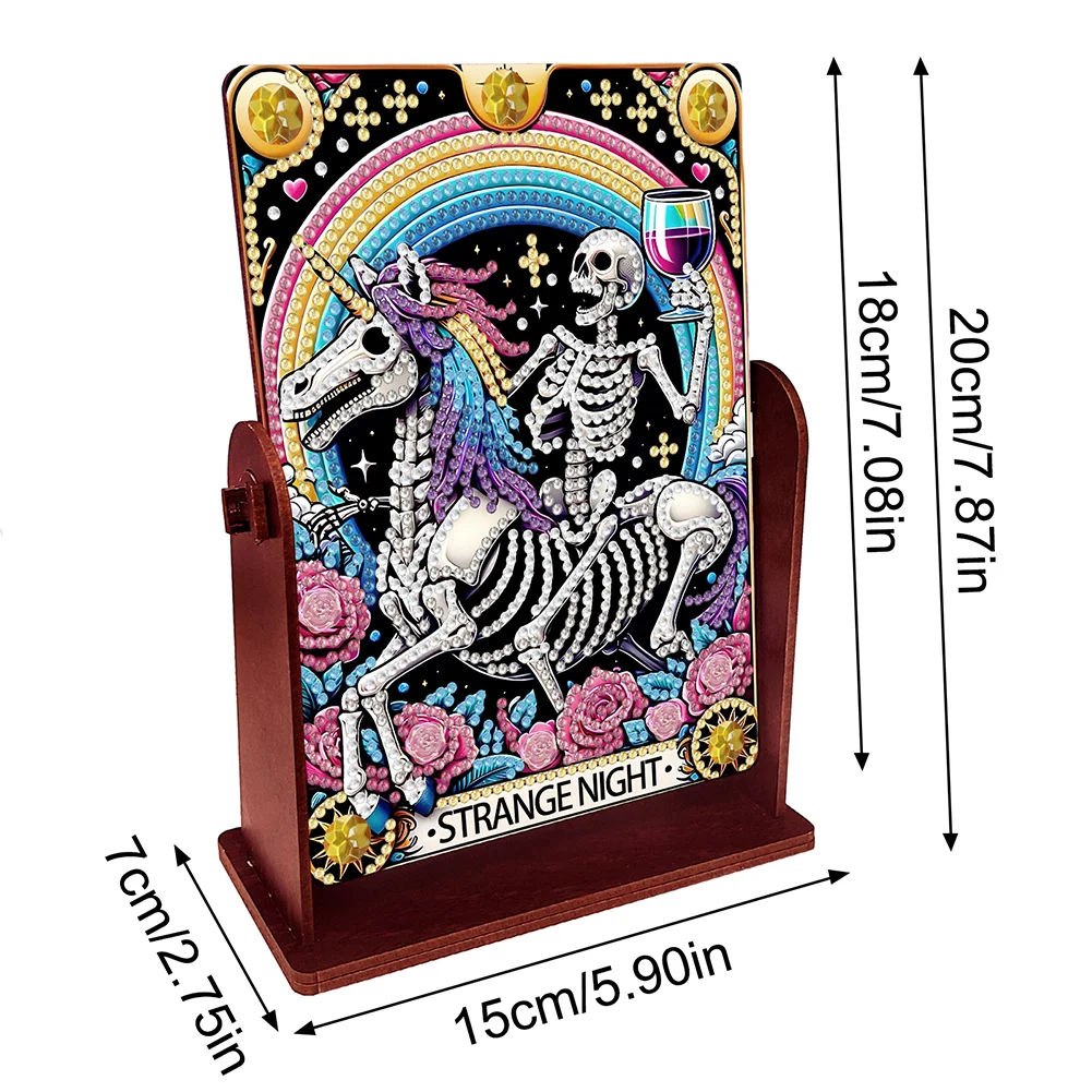Skull Unicorn Special Shape Diamond Painting Mirror Table Top Diamond Mirror Kit