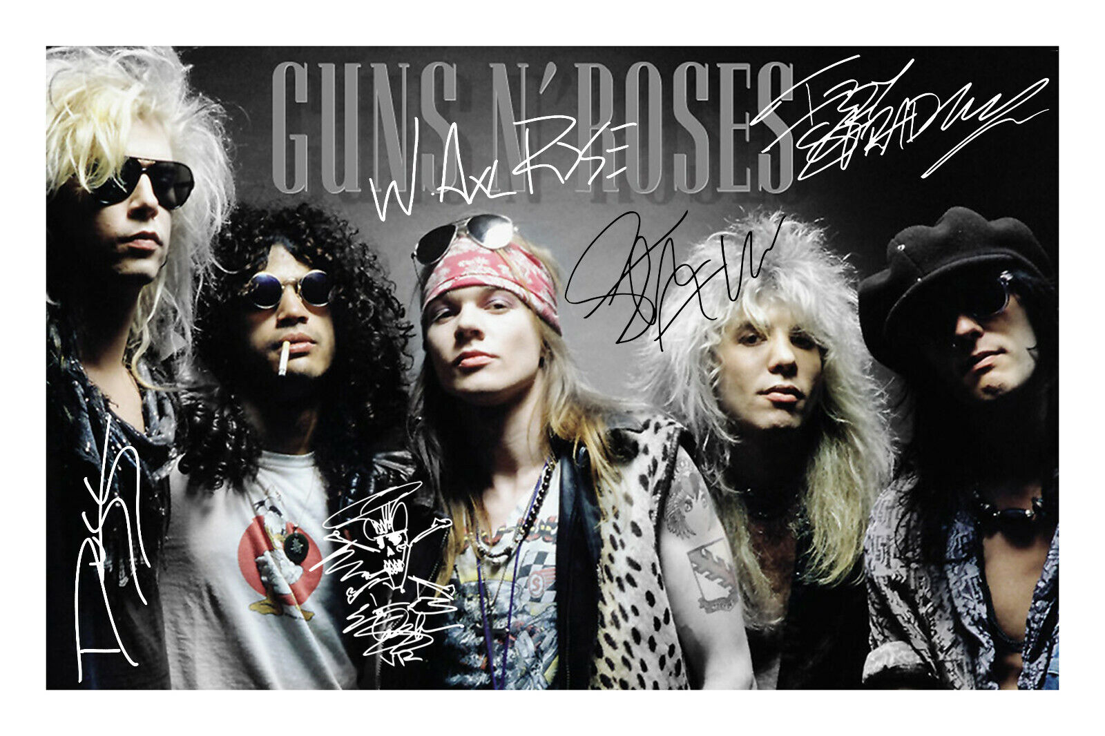 Guns N' Roses Signed A4 Photo Poster painting Print Autograph Music And Band