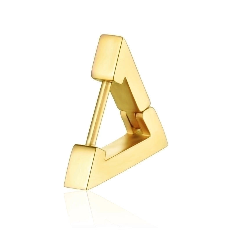 1 Piece Hip-Hop Rock Minimalist Star Heart Shape Metal Button 304 Stainless Steel Copper Gold Plated Hoop Earrings