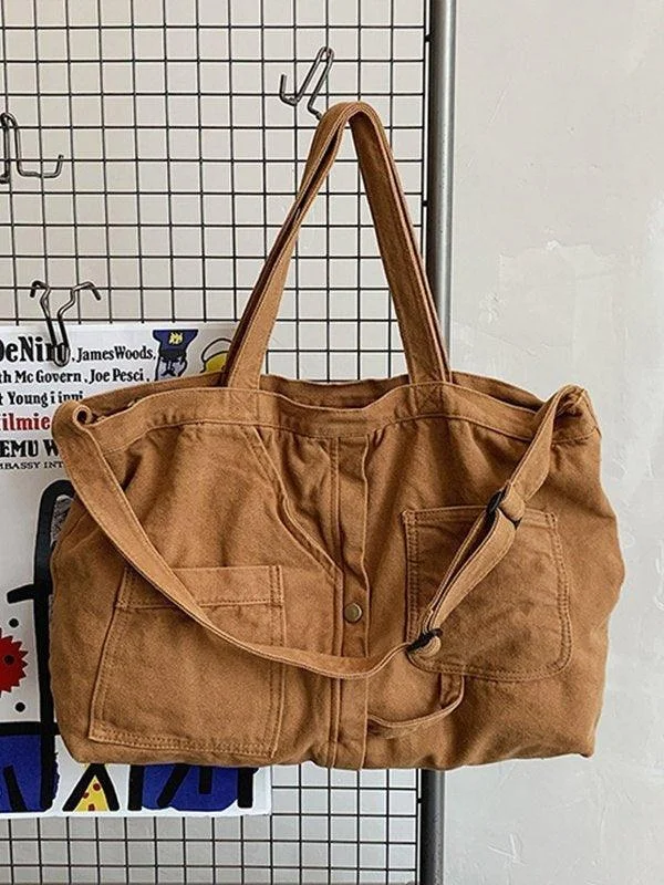 Brownm Vintage Wash Large Shoulder Bag