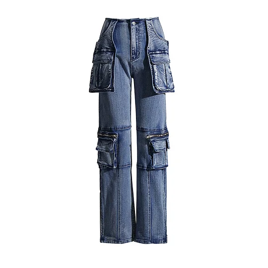 Trendy High-Street Cargo Jeans for Women - Spring 2025 Zara Collection with Stylish Pocket Details