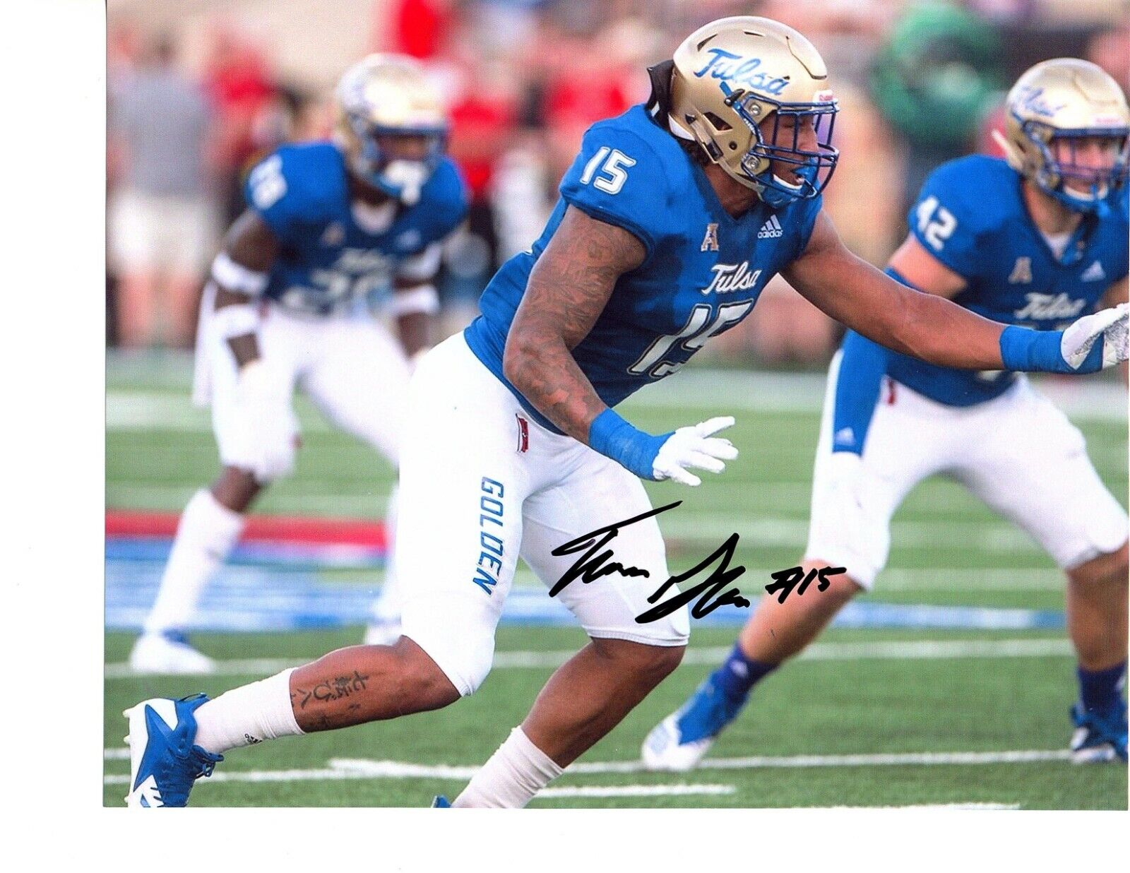 Trevis Gipson Tulsa Golden Hurricanes signed autographed 8x10 football Photo Poster painting