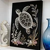 (30x40cm)DIY Pearl Painting Framed Turtle Handmade Pearl Material Art Kit Living Room Decor