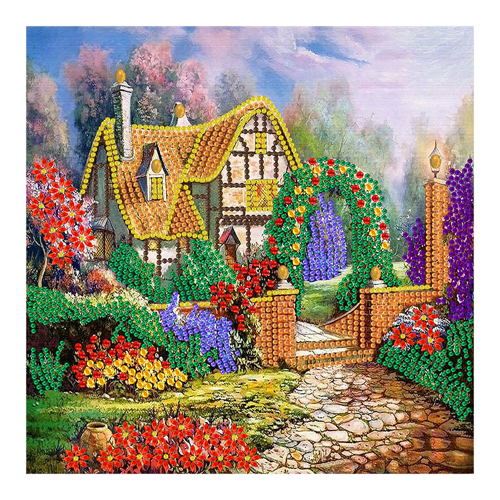Garden Cottage 30*30cm(canvas) special shaped drill diamond painting