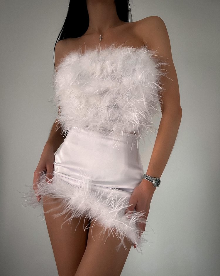 Feather Party Mini Dress