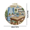 Kitchen Long Stitch DIY Stamped Embroidery Kit with Embroidery Hoop Cross Stitch Kit 30x30cm for Beginners Craft Lovers Gift tapestrymarket