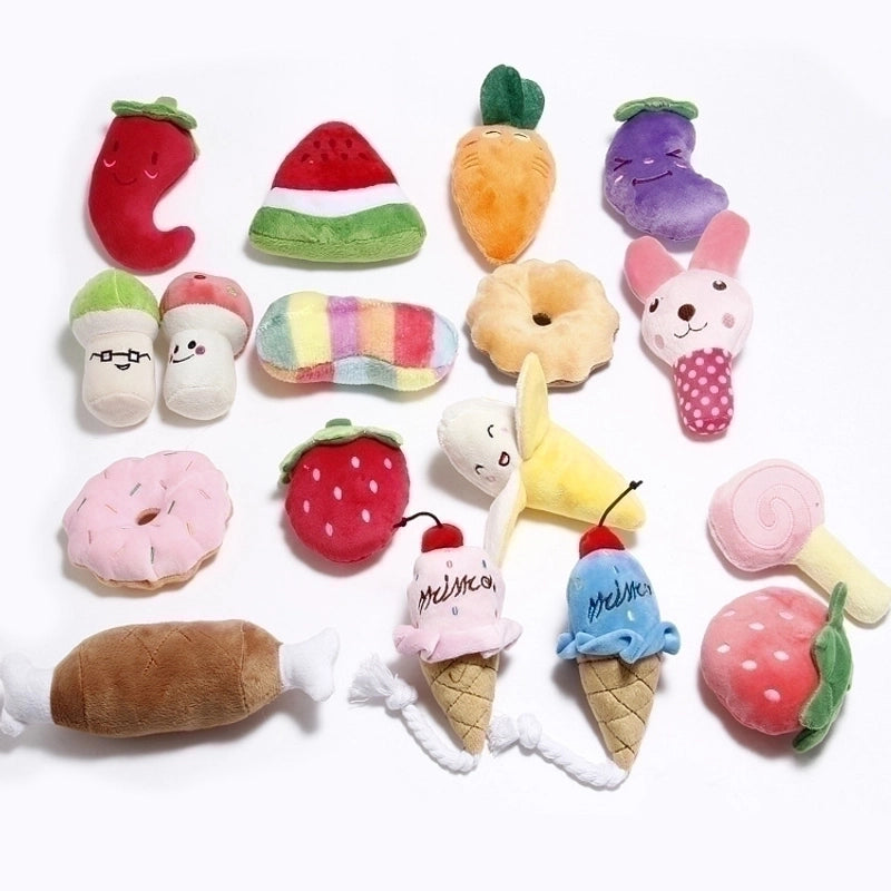 Cute Fruit Rainbow Bone Dogs Supplies Pets Plush Toys