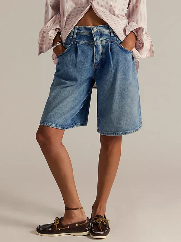 Loose High Waist Elegant Women's Denim Shorts tjj Shicloths