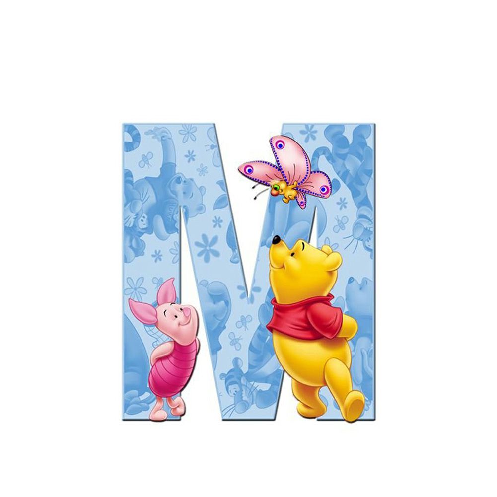 

30*30CM - Round Drill Diamond Painting - Cartoon Letter M, 501 Original