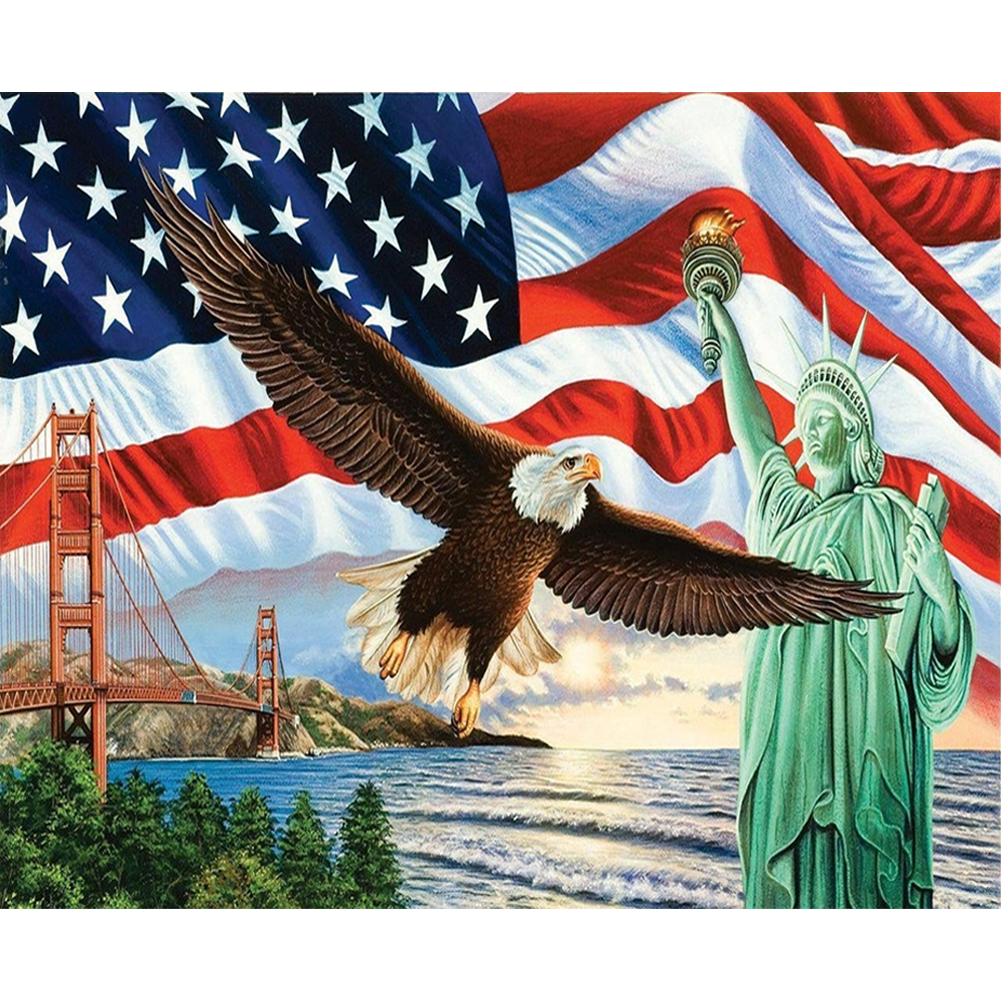 

Statue Liberty Eagle - Round Drill Diamond Painting - 45*35CM, 501 Original