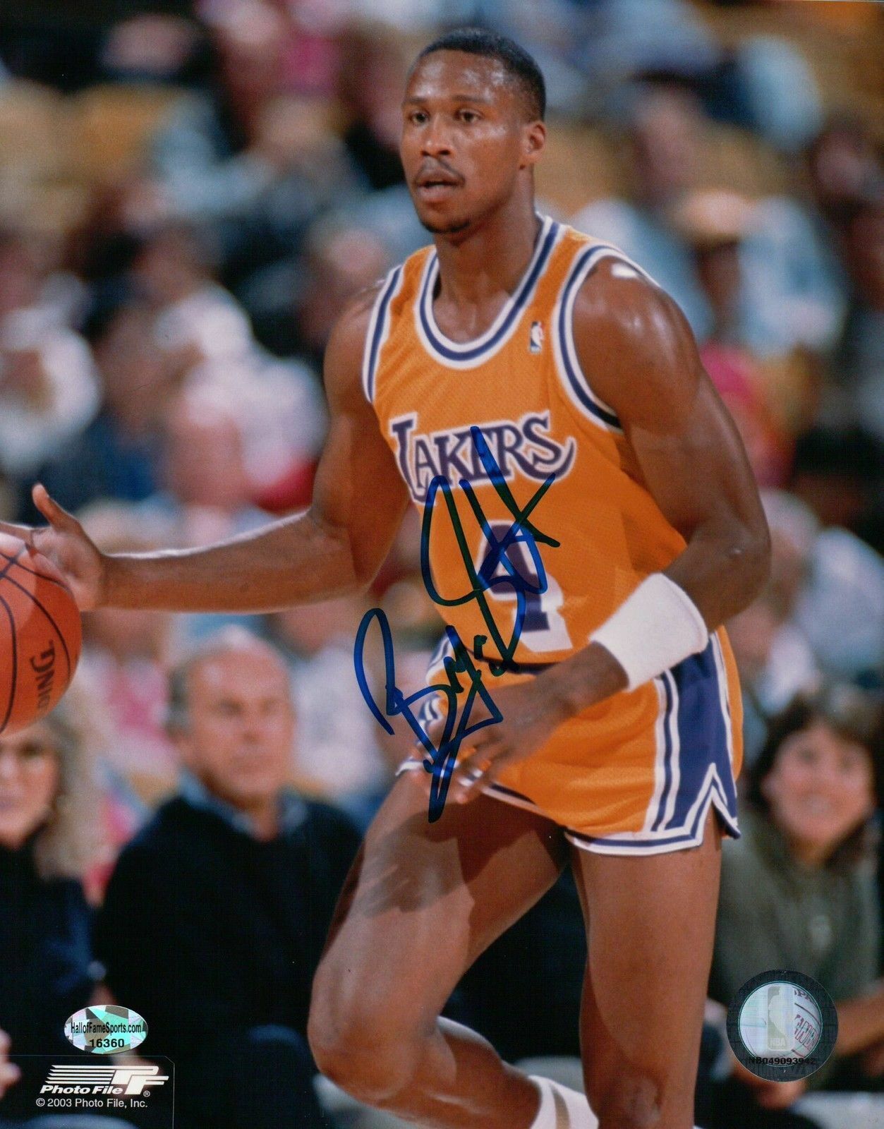 Byron Scott Signed 8X10 Autograph Photo Poster painting Lakers Dribbling Center Auto Blue w/COA