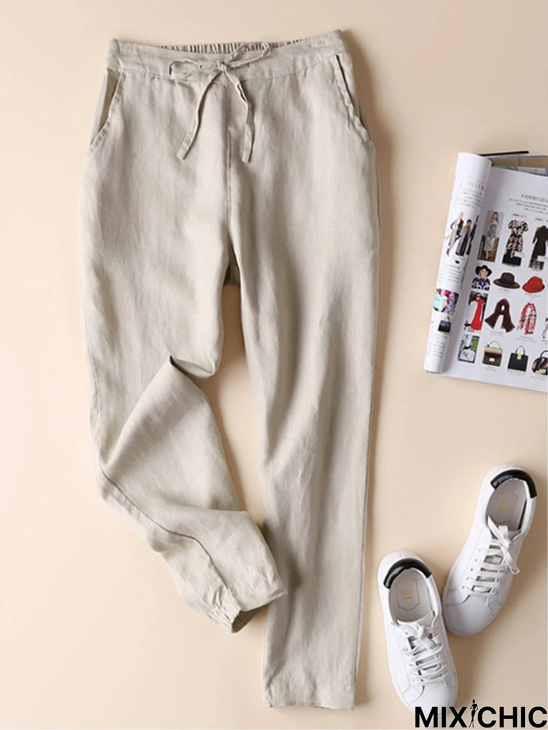 Casual Cotton Plain Bottoms