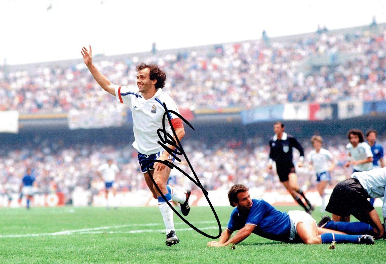 Michel PLATINI Signed FRANCE World Cup WINNER 12x8 Autograph Photo Poster painting 1 AFTAL COA