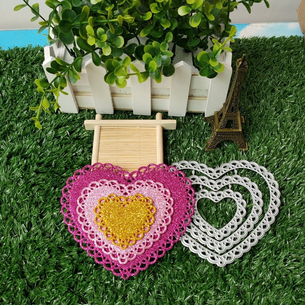 Beautiful three-layer peach lace metal cutting die clipping book paper knife stamping die new style