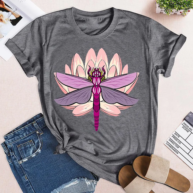 Dragonflies Flower Insect T-Shirt-04203-Annaletters