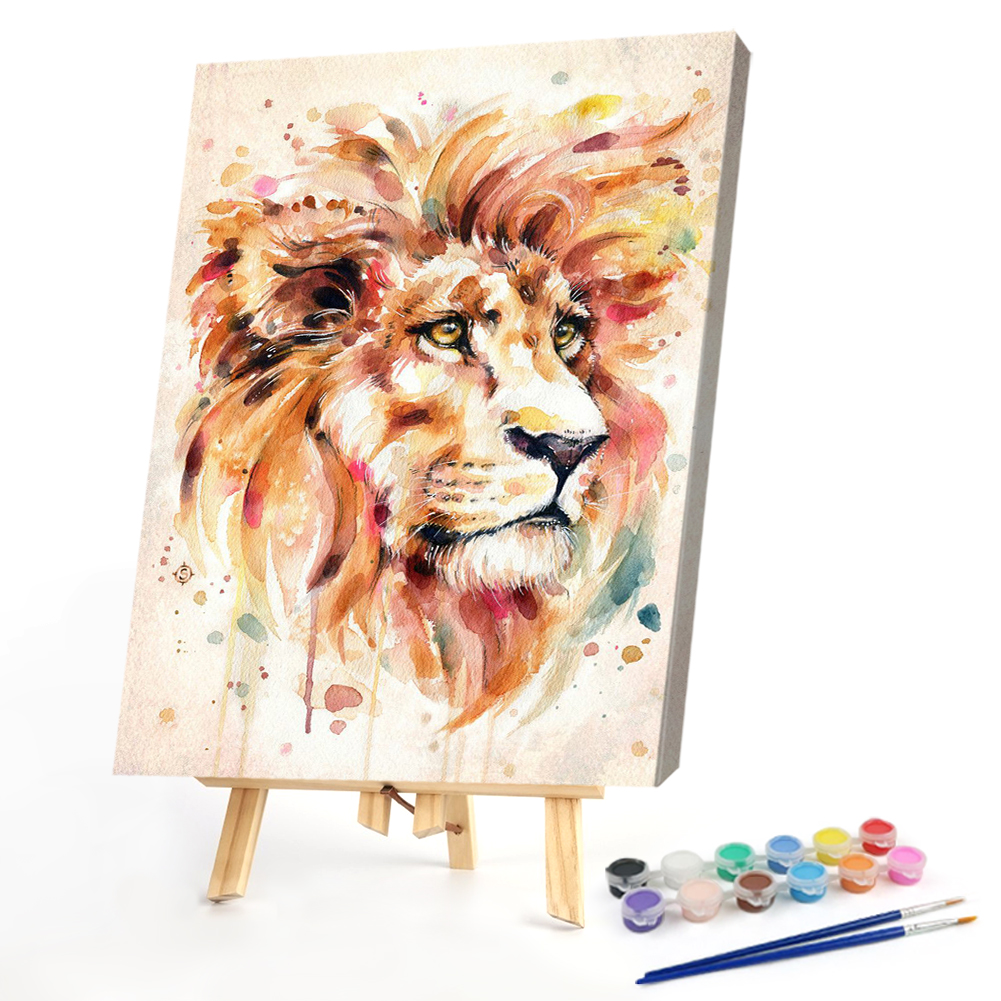 

40*50CM - Paint By Numbers - Color Flower Lion, 501 Original