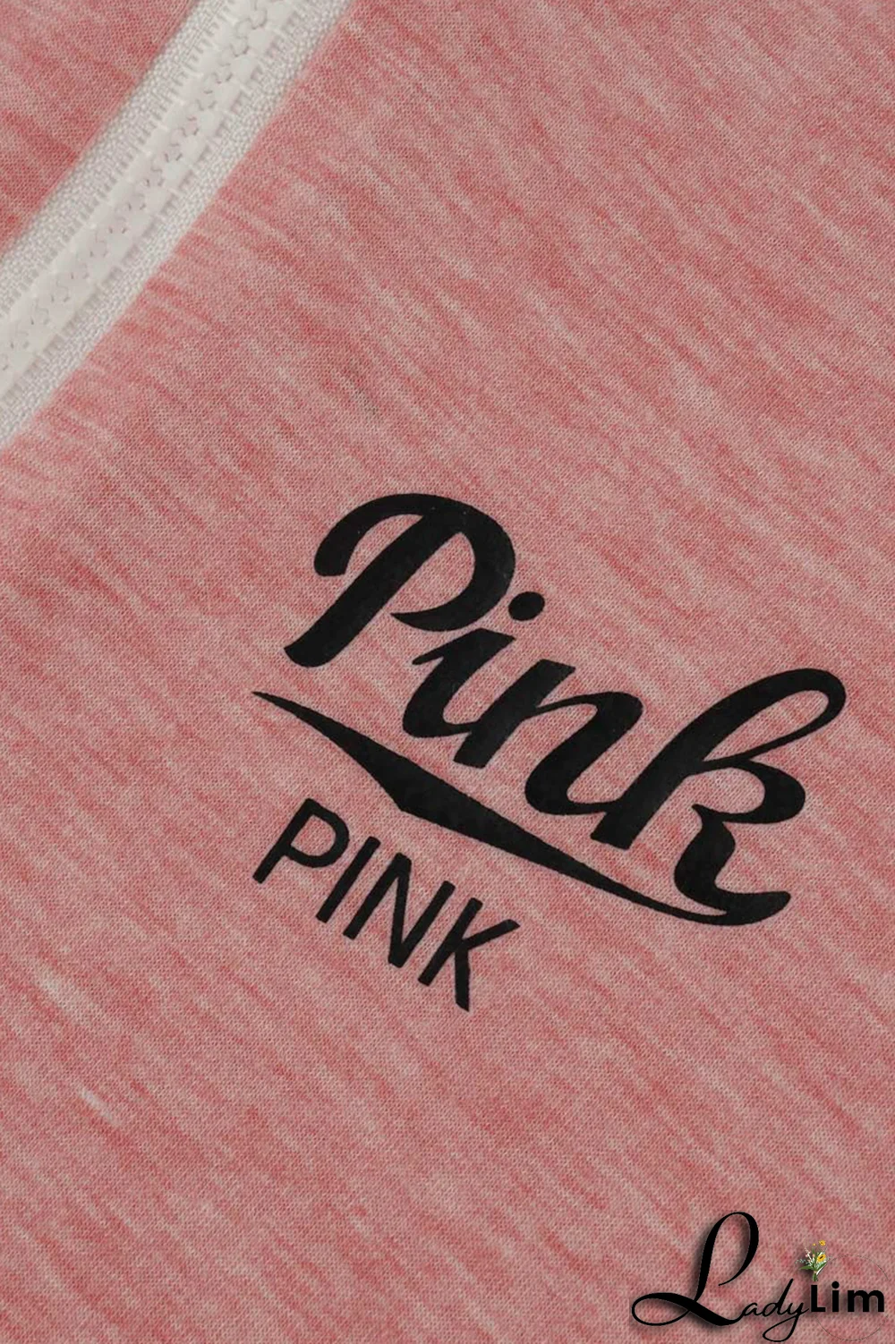 Pink Casual Print Patchwork Zipper Collar Long Sleeve Two Pieces