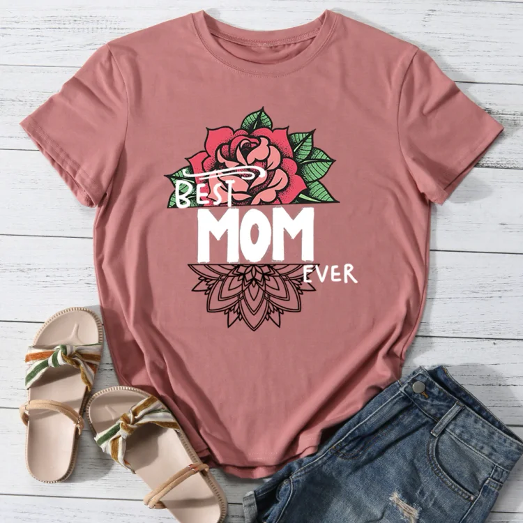 ANB -  Best Mom Ever Floral Mother T-shirt Tee -013507