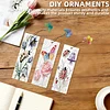 3Pcs DIY Pearl Painting Flowers Insects Bookmark with Butterfly Pendant Home Office Supplies Gift for Book Lovers