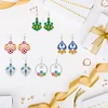 12 Pairs Double Sided Diamond Painting Earrings for Women Girls (Flower)