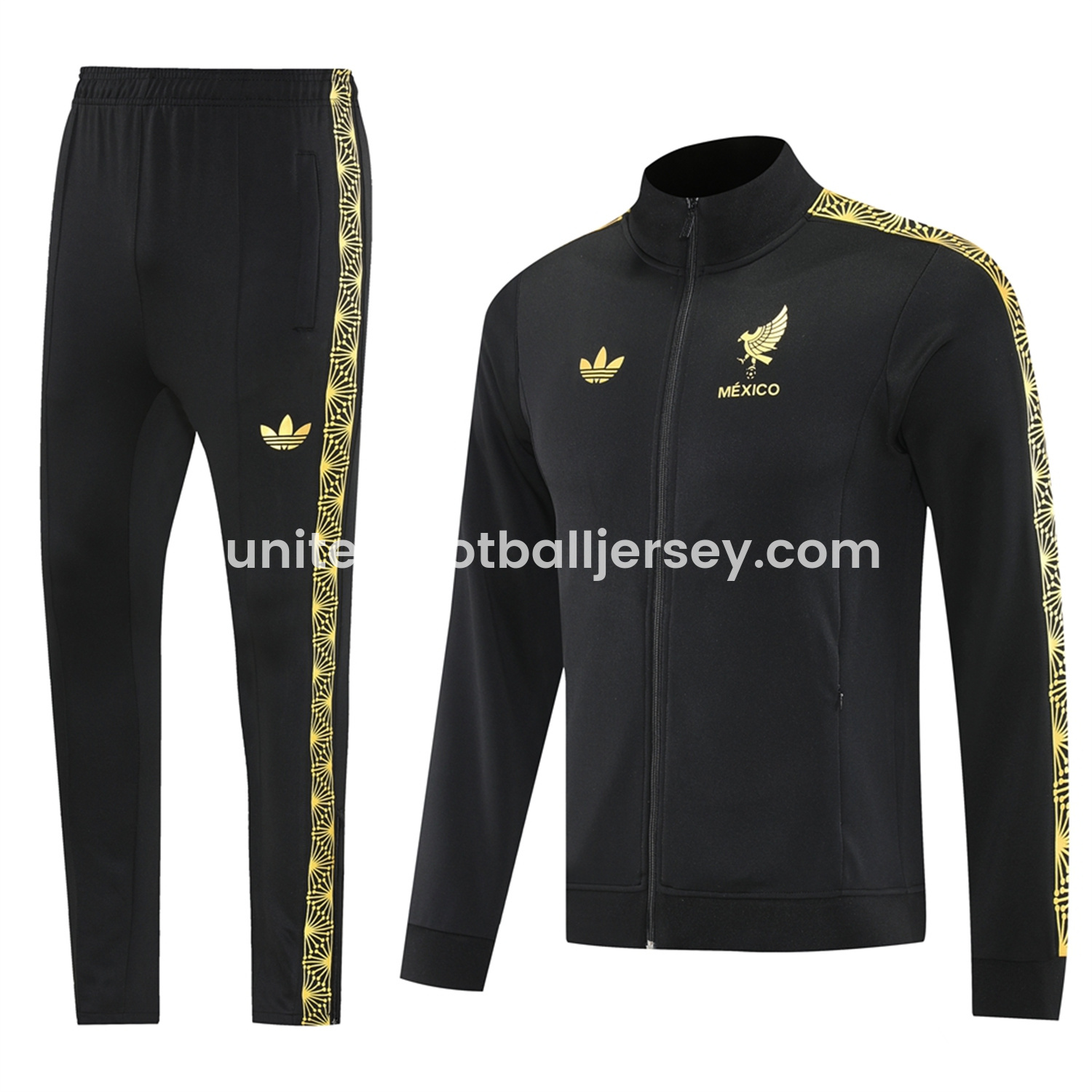 Mexico 2025 Gold Cup Jacket Training Tracksuit - Black Top & Pants
