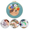 Cat Flower-DIY Embroidery Kit with Pattern Cotton Threads Needles Hoop 30*30cm/11.81*11.81in tapestrymarket