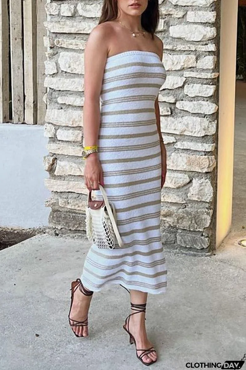 Sexy Strapless Sleeveless Dress Dresses