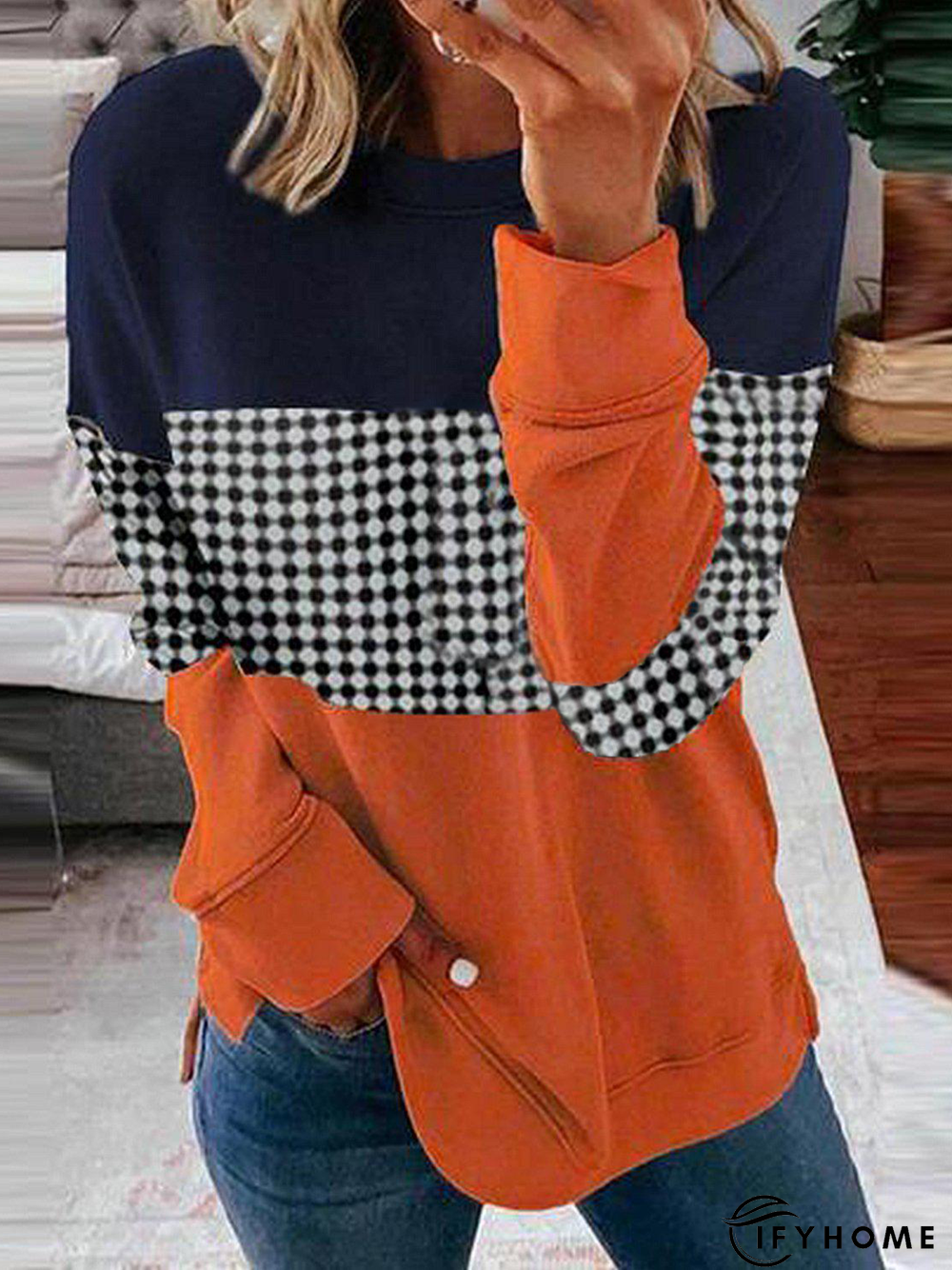 Casual Color Block Sweatshirt | IFYHOME