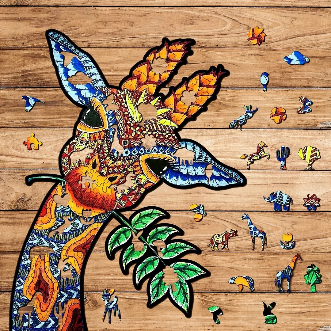 Jeffpuzzle™-JEFFPUZZLE™ Curious Giraffe Jigsaw Puzzle