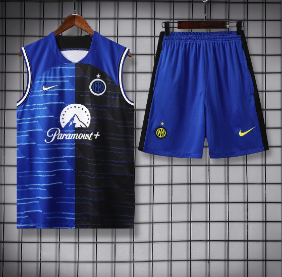 24/25 Inter Milan Training Vest Kit Blue Football Shirt Thai Quality
