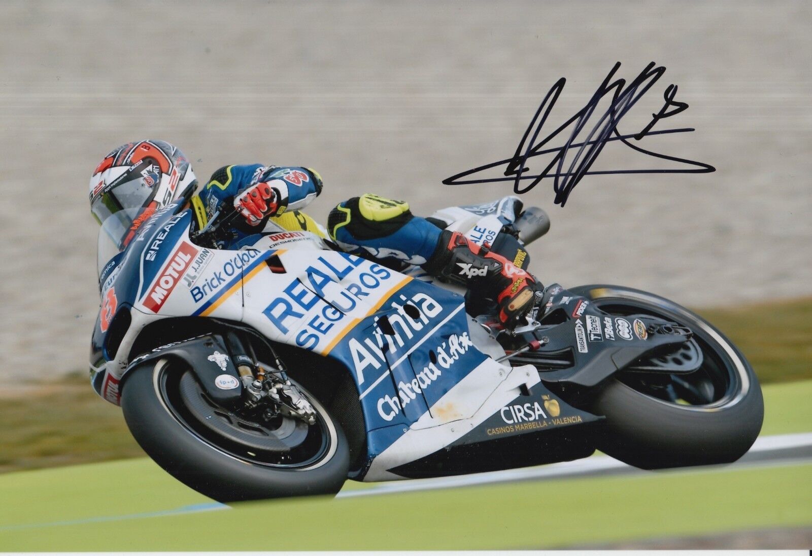 Hector Barbera Hand Signed Avintia Racing Ducati 12x8 Photo Poster painting 2017 MotoGP 4.