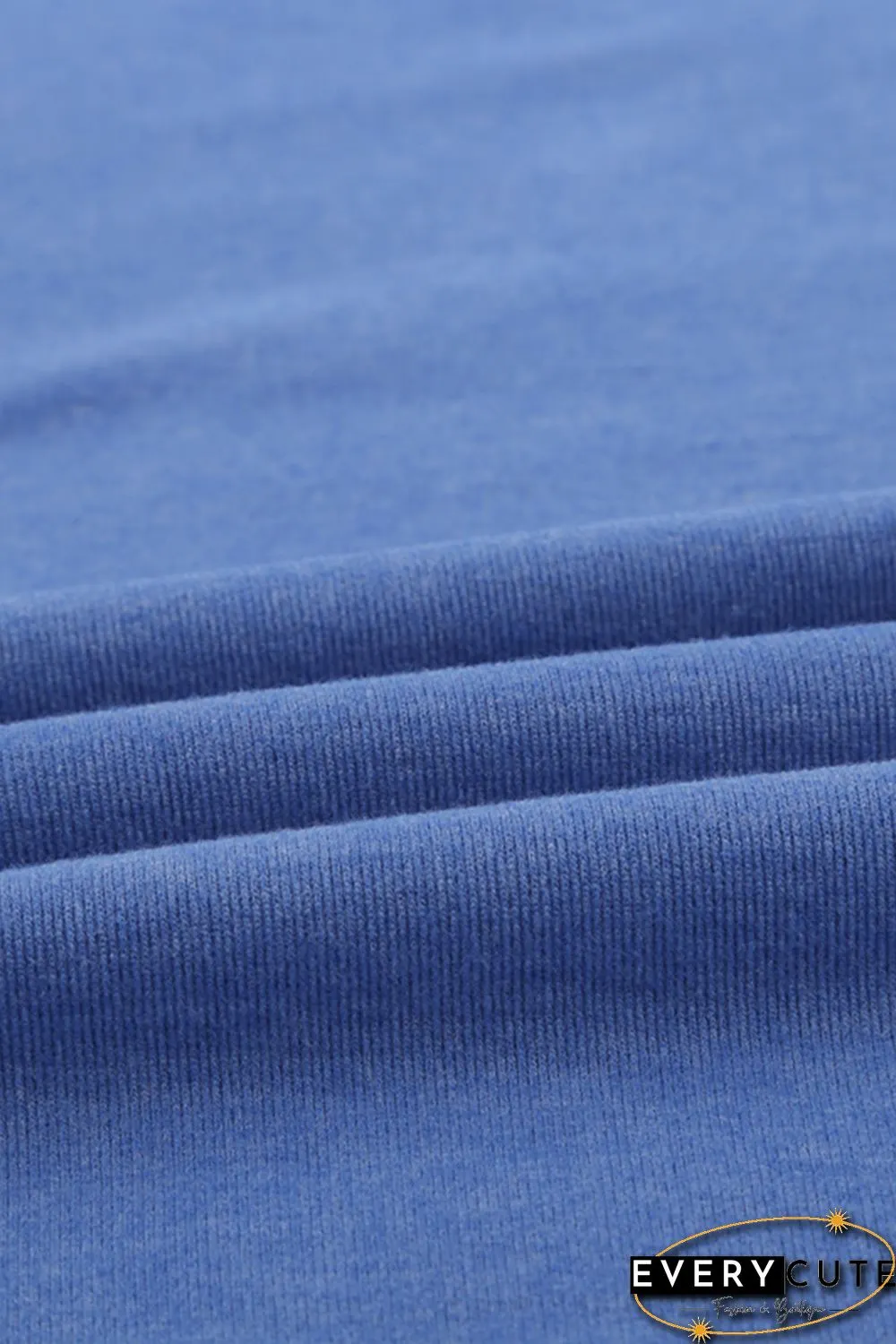 Sky Blue Longline Pocketed Top