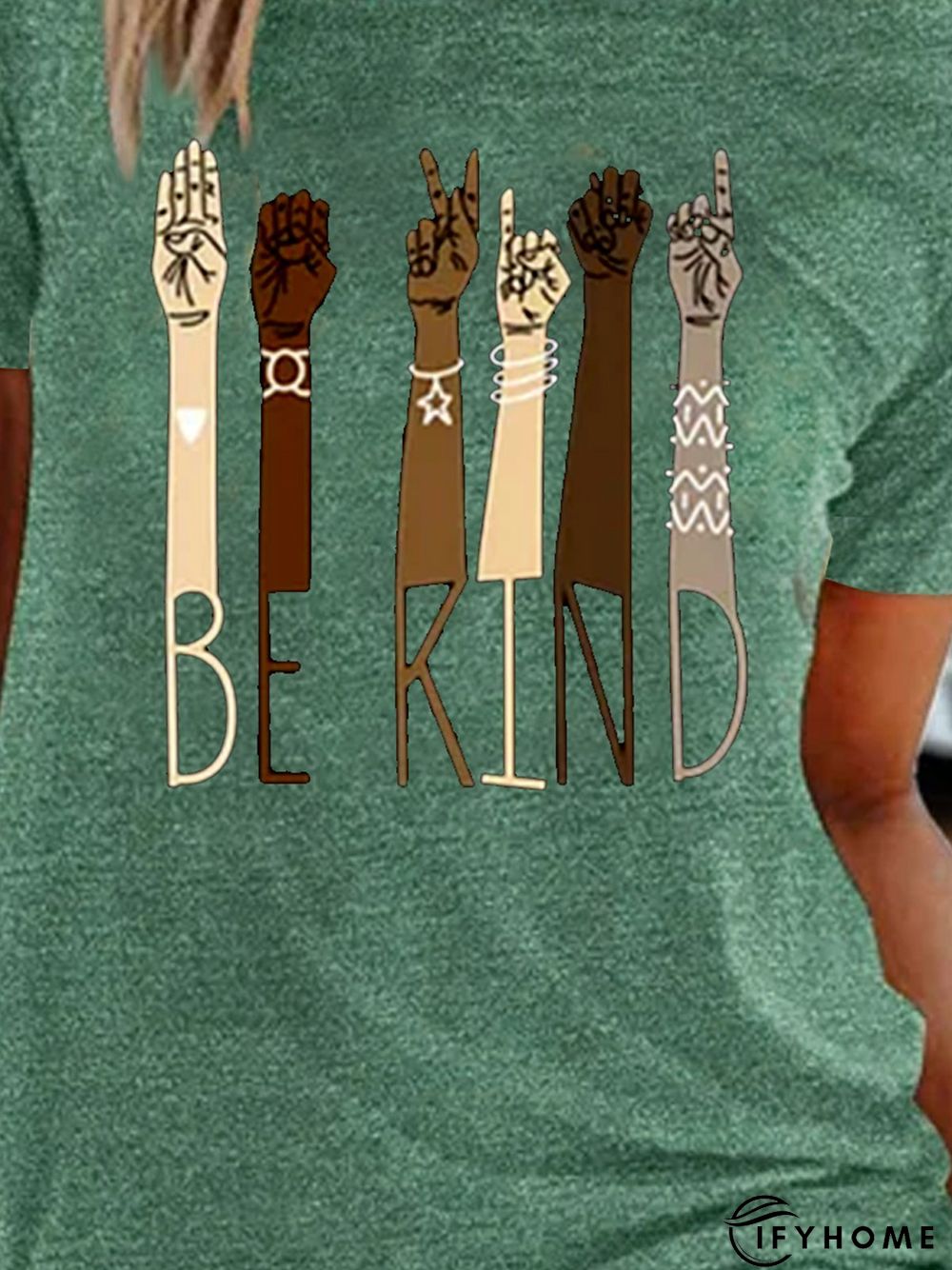 Cotton-Blend Statement Short Sleeve T-shirt | IFYHOME