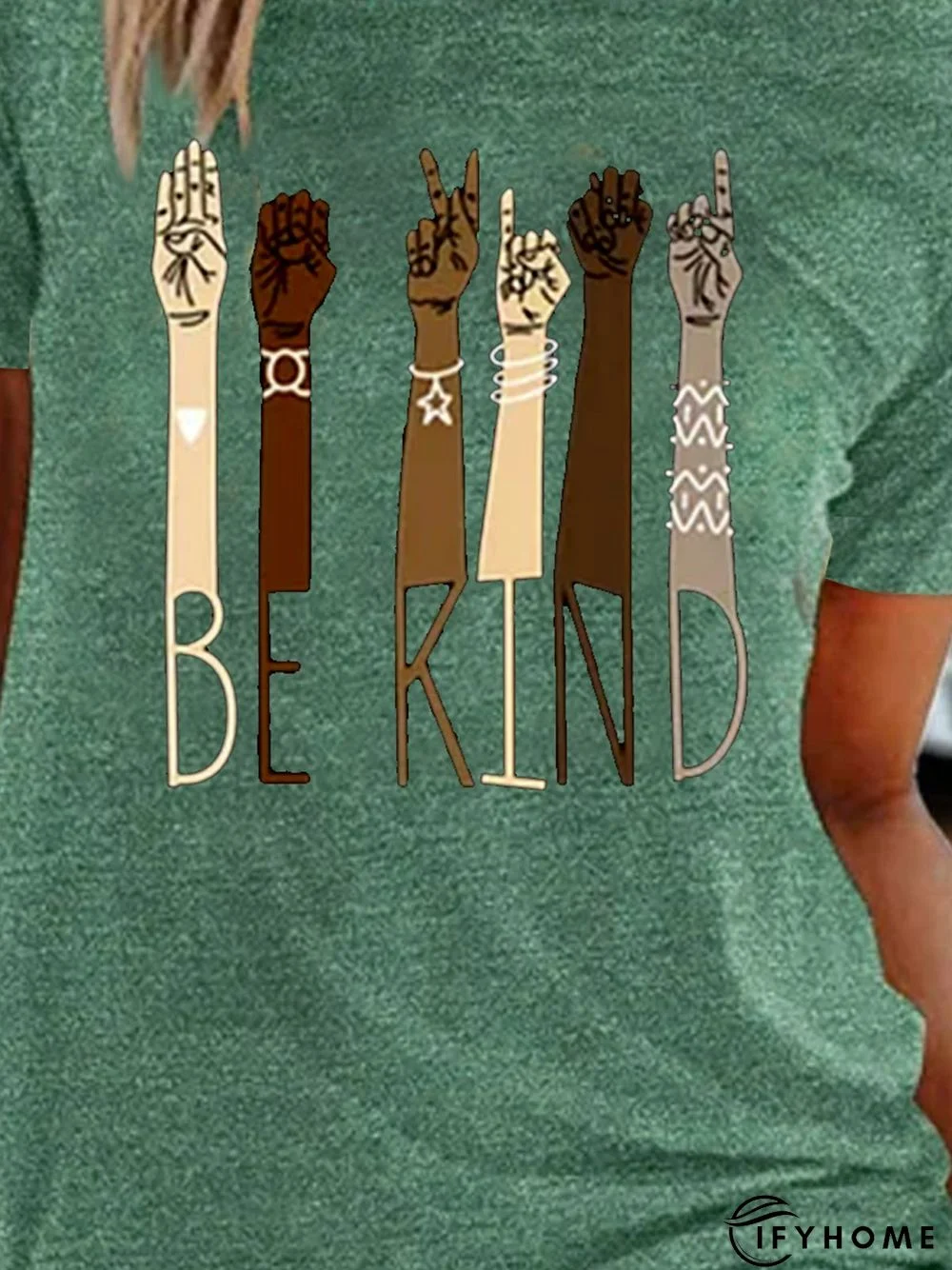 Cotton-Blend Statement Short Sleeve T-shirt | IFYHOME