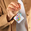 5D Diamond Art Key Rings Art Craft DIY Double Sided Cartoon Keychain Kits