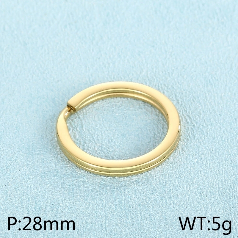 1 Piece Stainless Steel 18K Gold Plated Round
