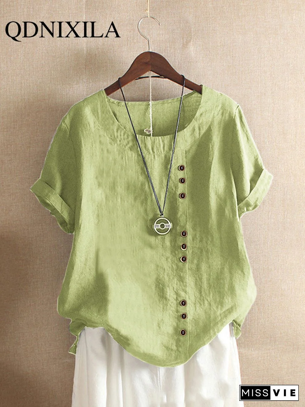 New Summer Oversize T-Shirt Large Casual Loose Cotton Linen Short Sleeve Pullover Tops Shirts For Women Woman Tshirts Clothes