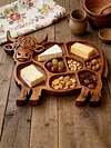 Highland Cow Wooden Charcuterie Board Rustic Farmhouse Serving Tray Cheese Board