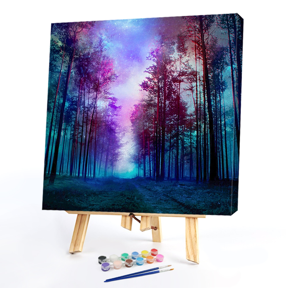 

40*40CM - Paint By Numbers - Forest Starry, 501 Original
