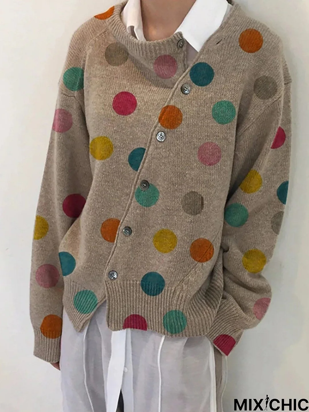 Acrylic Casual Polka Dots Sweater